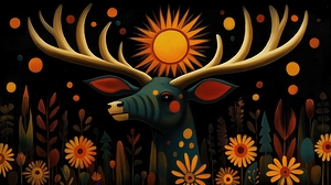 Elk of the Midnight Sun