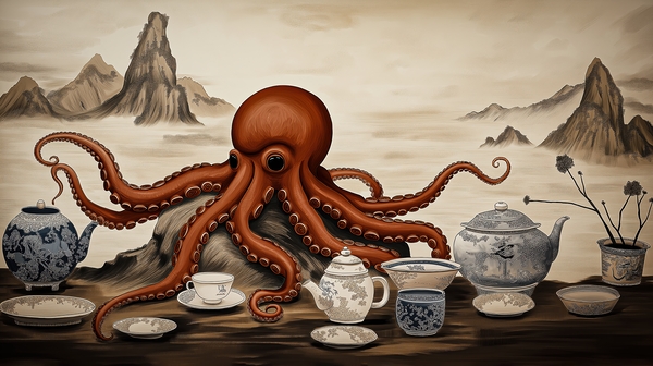 Octopus Tea Party Print