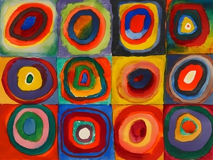 Wassily Kandinsky - Color Study Squares with Concentric Circles 1913 