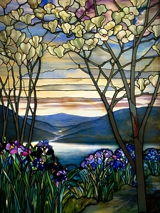 Louis Comfort Tiffany - Stained glass 4. Magnolias and irises 
