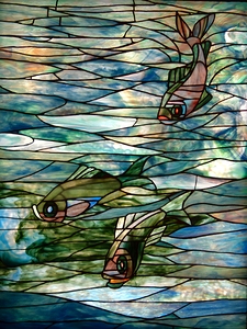 Louis Comfort Tiffany - Window Tiffany Glass fish