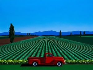 Hiroshi Nagai - Landscape Red Car