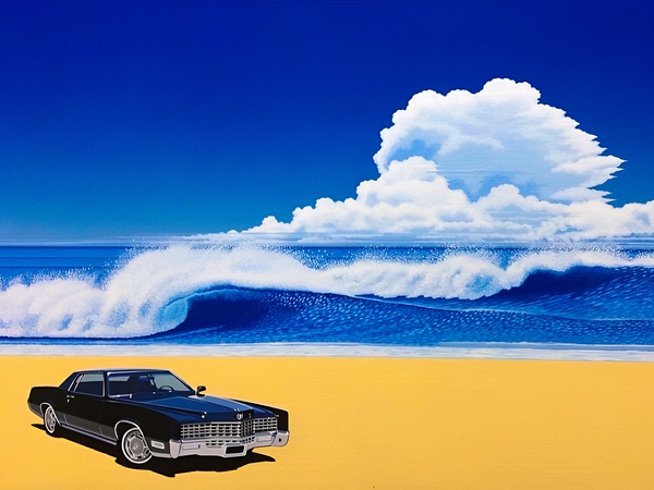 Hiroshi Nagai - Black Car Vaporwave Print