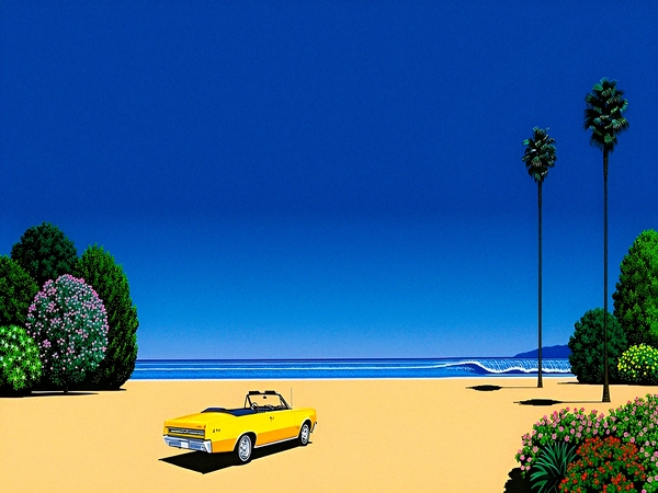 Hiroshi Nagai - Summer Yellow Car Print