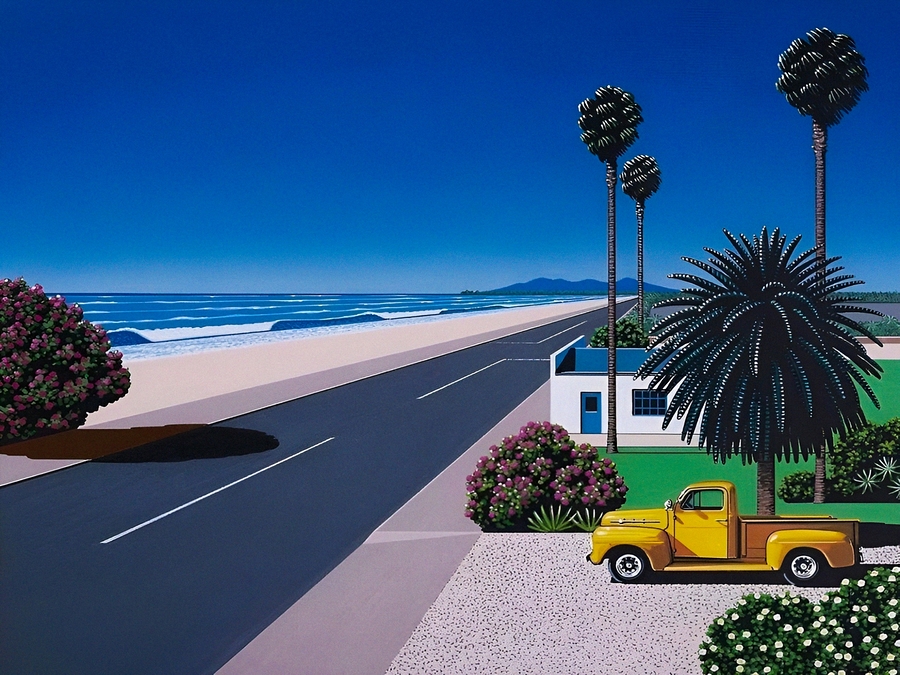 Hiroshi Nagai - City Pop Yellow Car by Vivanne Wall Art