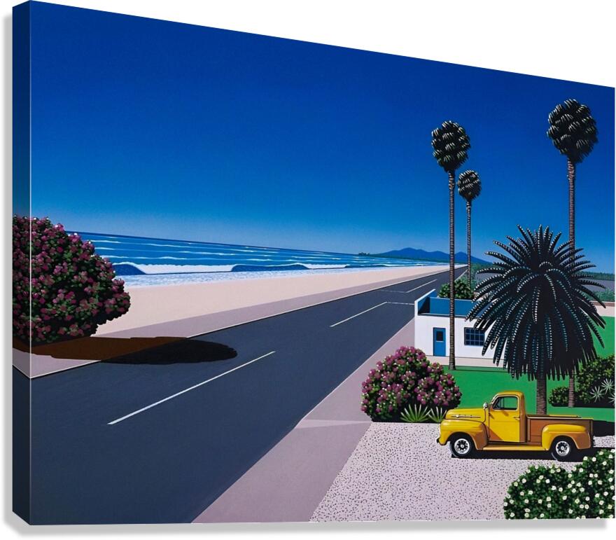 Hiroshi Nagai - City Pop Yellow Car by Vivanne Wall Art