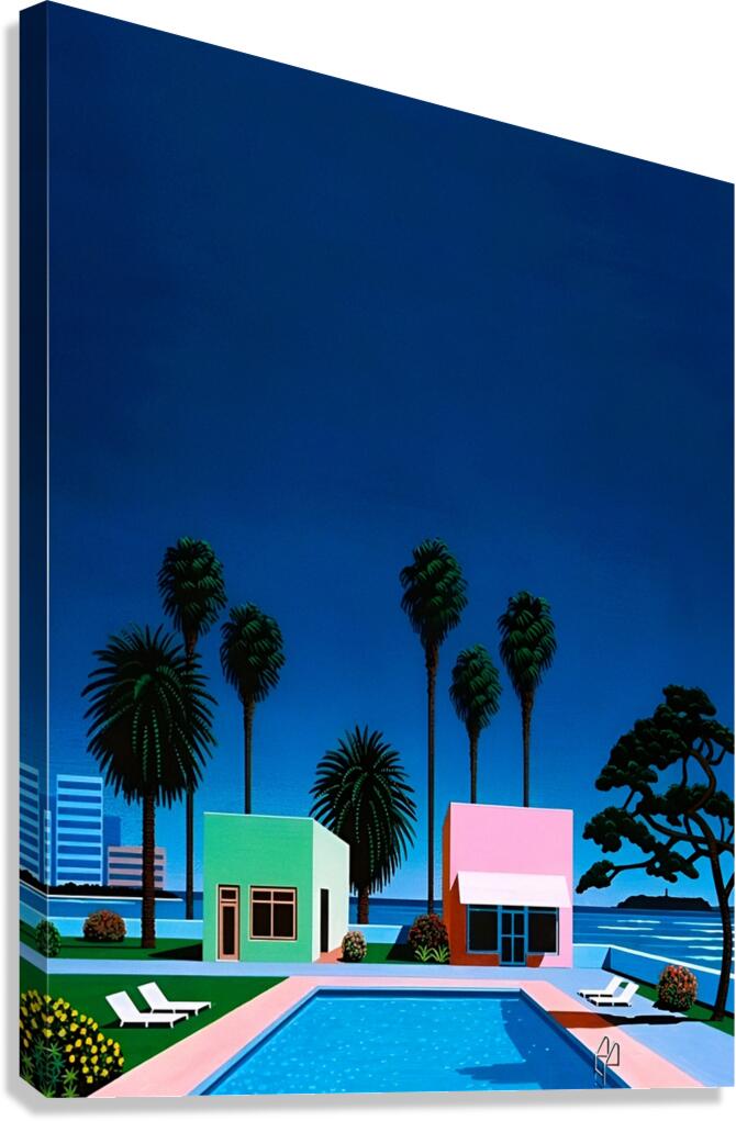 Hiroshi Nagai - City Pop  Vaporwave Aesthetic Art Canvas Print