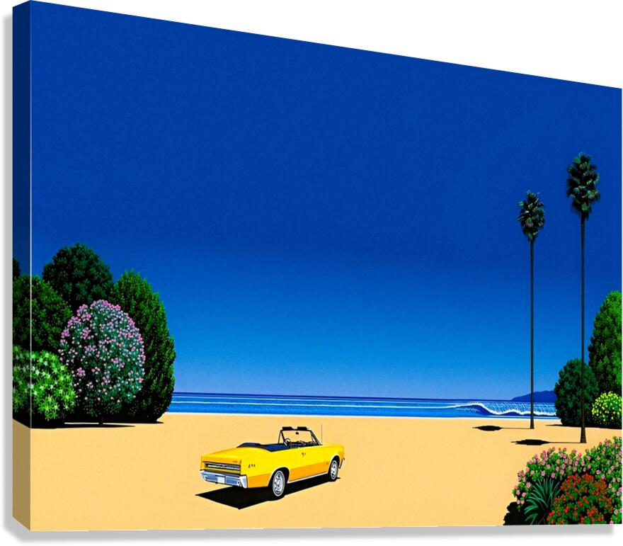 Hiroshi Nagai - Summer Yellow Car Canvas Print