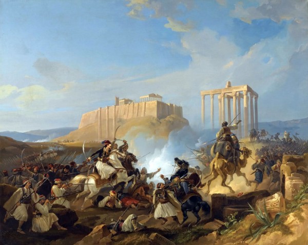 Battle scene from the Greek War of Independence Print
