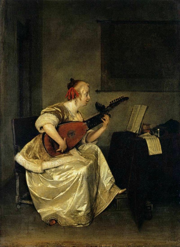 The lute player Print