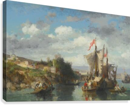 Boats and landscape  Canvas Print