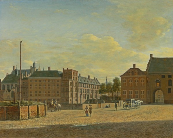 Dutch cityscape with figures Print