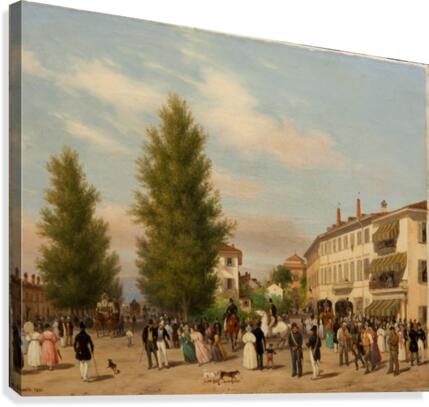 City street scene Canvas Print