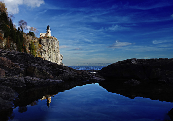 split rock reflection Print