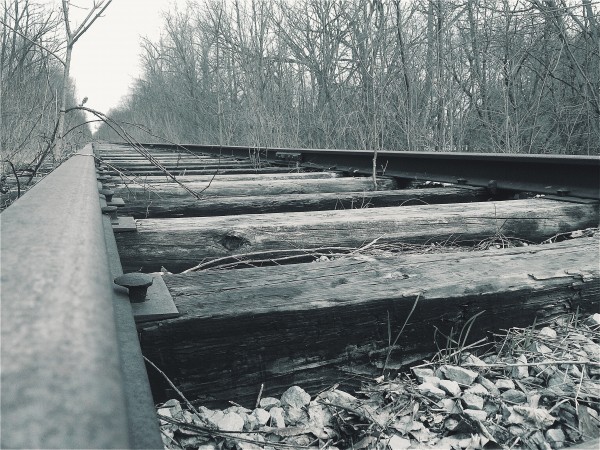 Railroad Tracks - Black & White Print