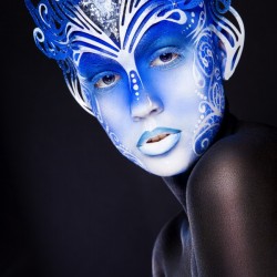 Blue face art