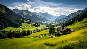 Stunning mural featuring a beautiful mountain landscape