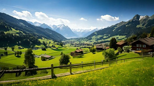  Stunning mural featuring the breathtaking beauty of the Swiss Alps