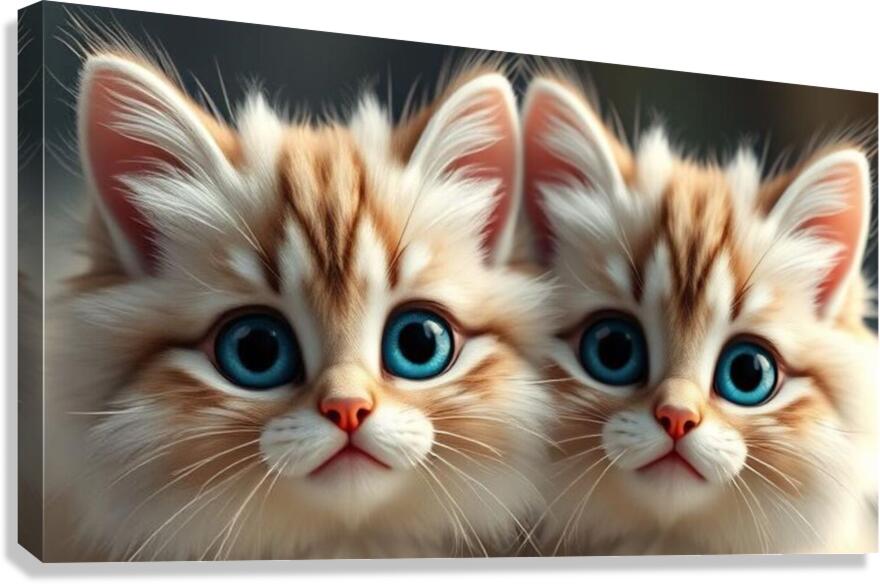  Two Enchanting Cats With Striking Blue eyes Canvas Print