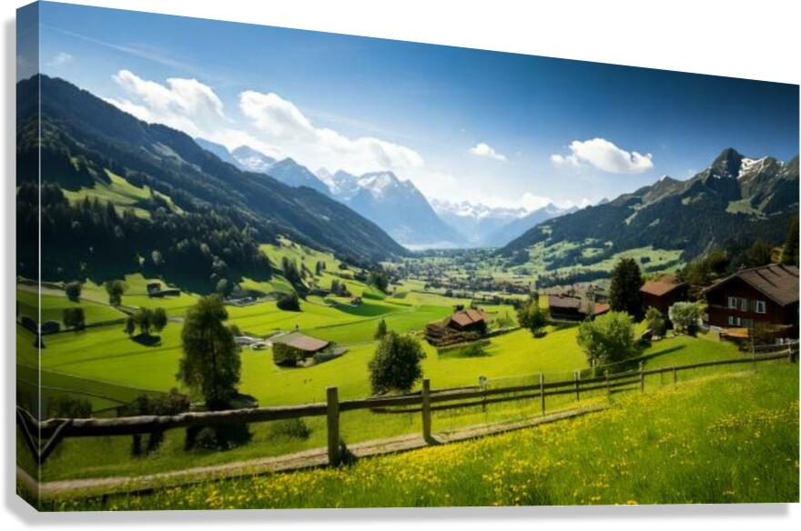  Stunning mural featuring the breathtaking beauty of the Swiss Alps Canvas Print