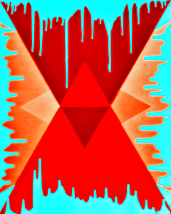 Drip Triangle Radiant Red and Orange