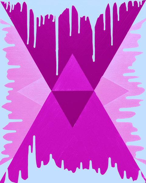 Drip Triangle Purple pink 2 Print