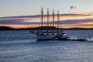 Bar Harbor morning view and docking Margaret Todd boat