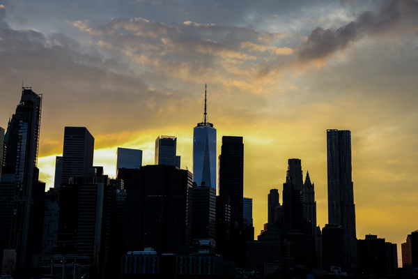 Beautiful Manhattan downtown at sunset  by MVP