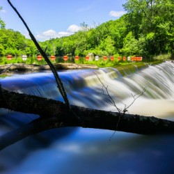 Beautiful sunny day with blurred water