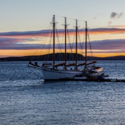 Bar Harbor morning view and docking Margaret Todd boat