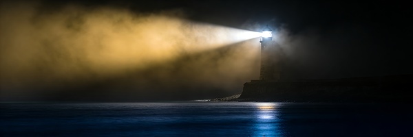 Dramatic beacon over the ocean 3 Print