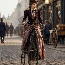 Victorian lady on a penny farthing 1