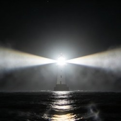 Lighthouse Beacon Over Dark Ocean 7