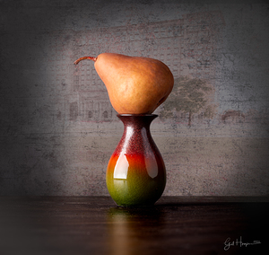 Brown Pear on Vase