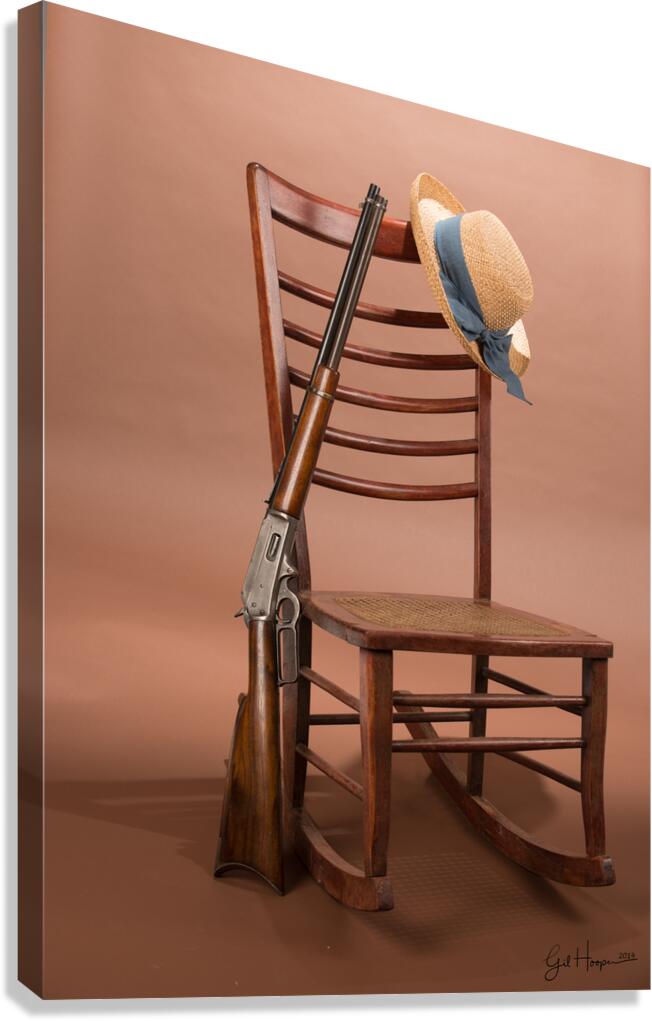 Rocking chair and Carbine Canvas Print
