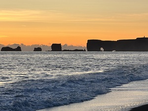 Sunset at Reynisfjara Beach Iceland