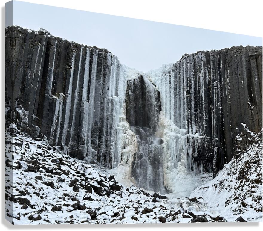 Icy Studlagil Waterfall Iceland Canvas Print