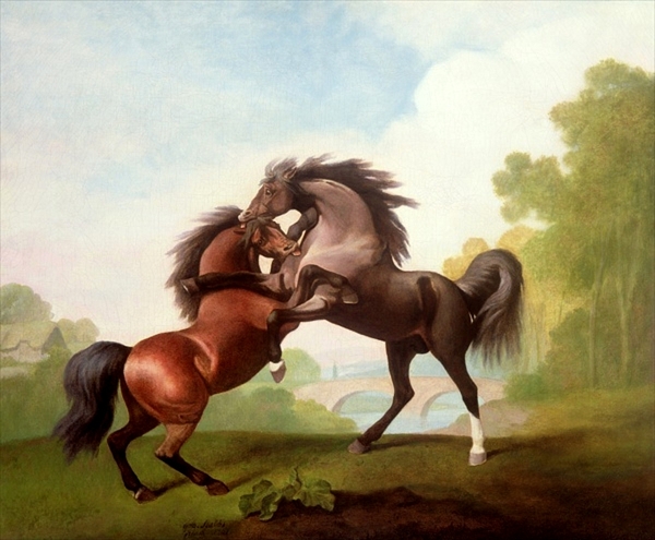  Fighting Stallions by George Stubbs 1791 by Goldfishwallart