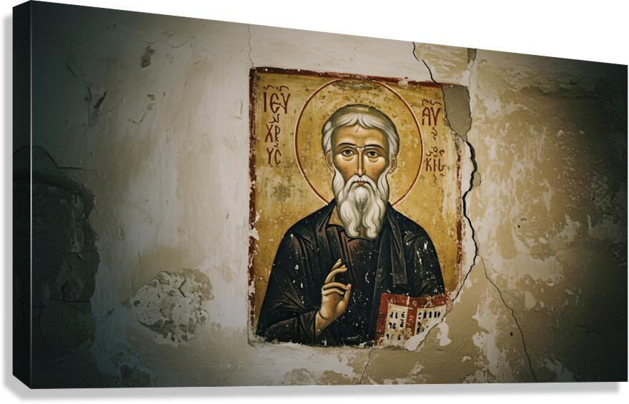 Coptic icon monk Canvas Print