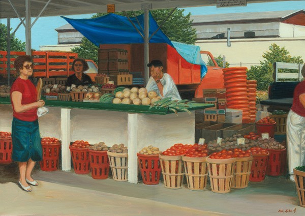 Farmer s Market 24x18 by Rick Kuhn