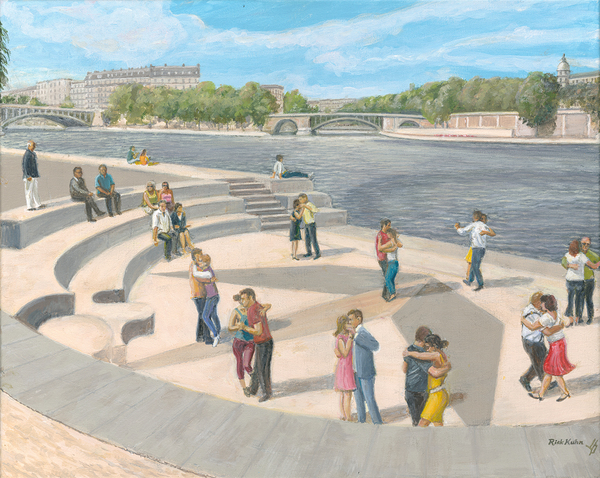 Dancers Along the Seine 16X20 by Rick Kuhn