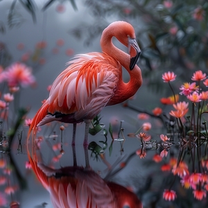 Serene Flamingo