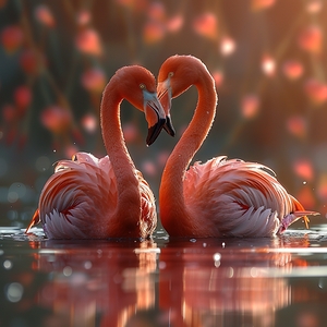 Romantic Flamingos