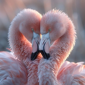 Romantic Love Flamingos