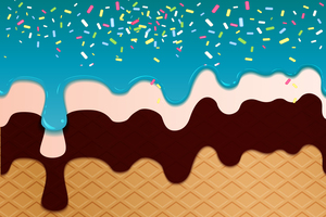 Blue Sparkle Creamy Waffle