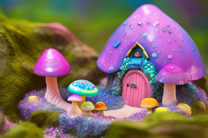Neon Mushroom Garden