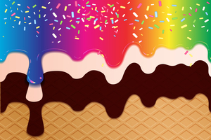 Rainbow Sherbet Waffle