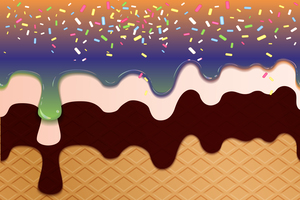 Violet Green Creamy Waffle Art