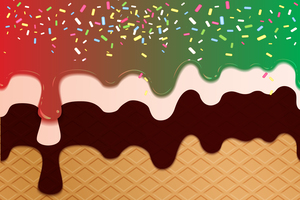 Red Greeny Creamy Waffle Art