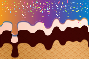 Orange Creamy Waffle Art